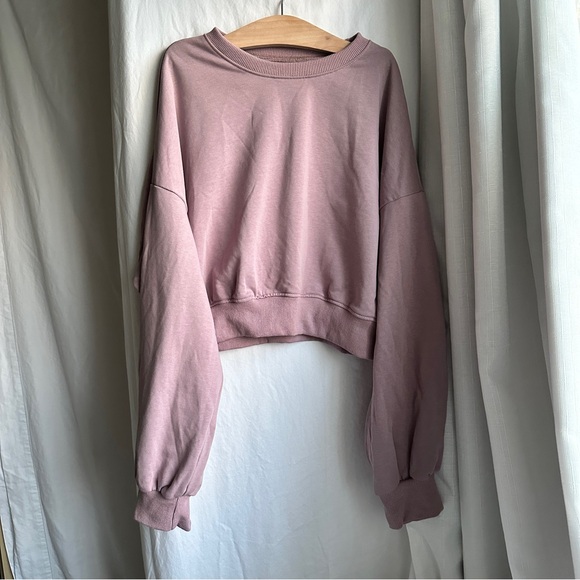 DAZY Women’s Purple Crop Crewneck Sweater Size Small - Picture 1 of 4